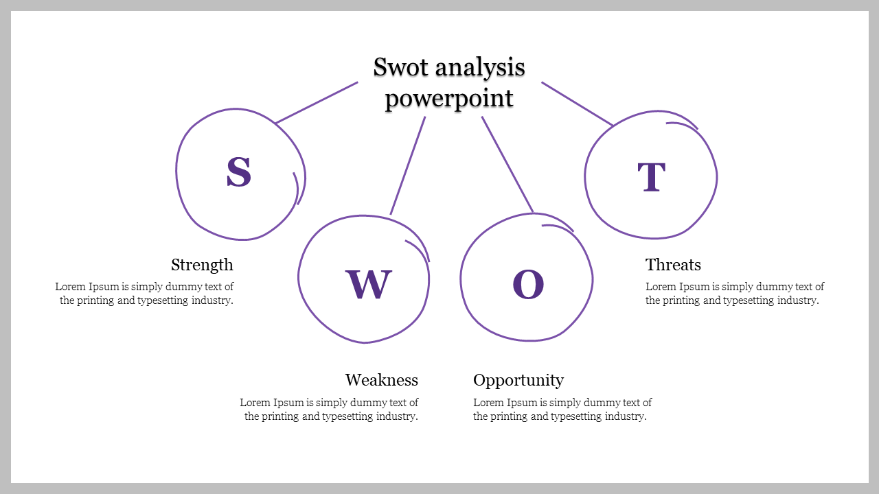Free - Attractive SWOT Analysis PowerPoint In Purple Color